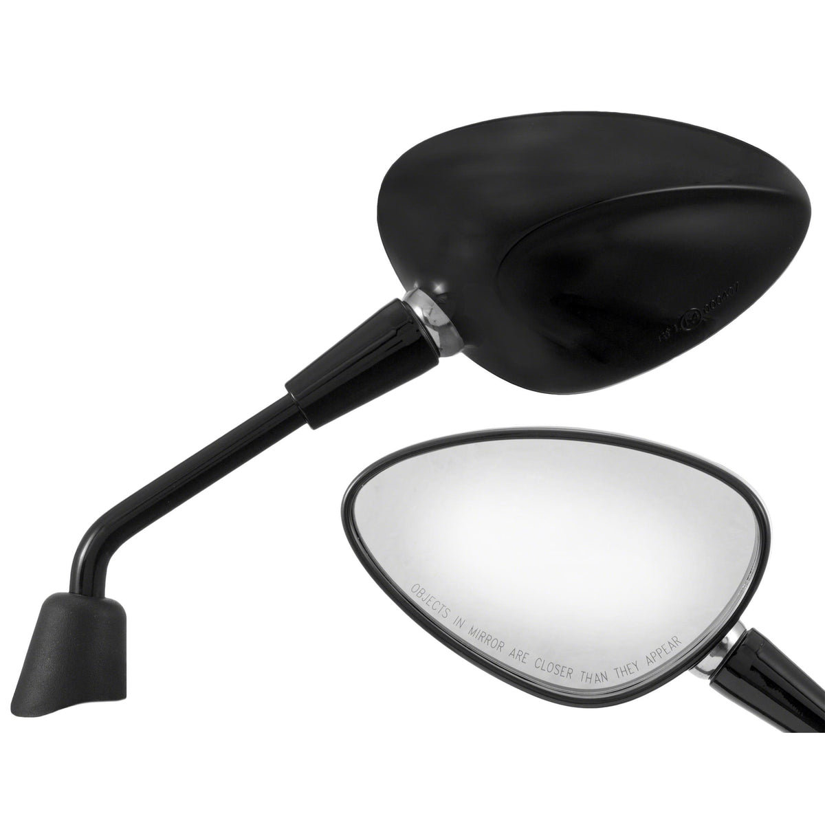 SIP STYLE Shorty-Spiegel Nierenform schwarz glänzend