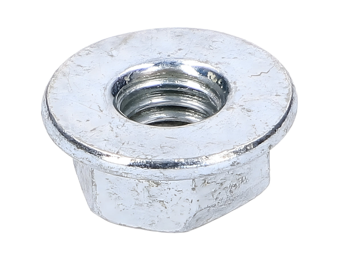Mutter Piaggio Bund / Flansch, M6x1,0 mm, 219277 für Vespa GTS 3 Super, Piaggio Hexagon Sport 15 MP3 4 LT Liberty 5 RST LX LXT 18 X8 PX 5 Free Gilera