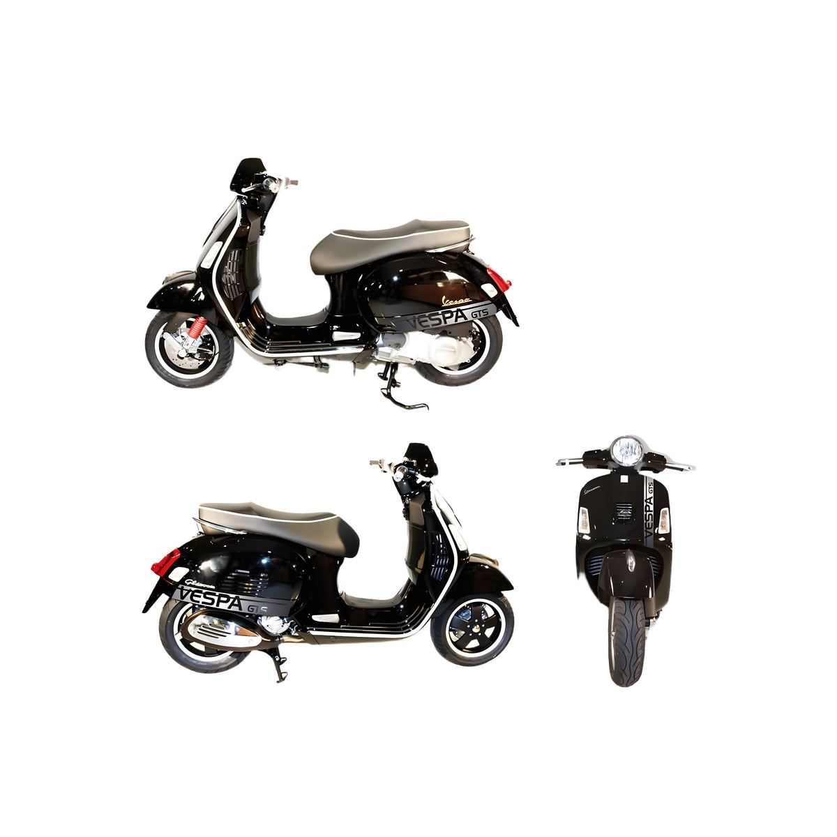 Aufkleberdekorset SIP 1050x250mm schwarz glänzend für Vespa GTS