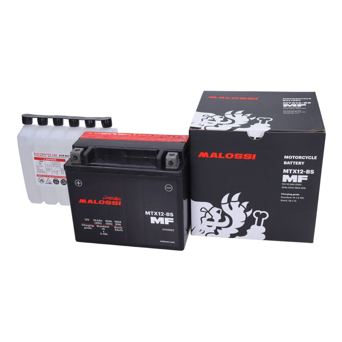 Batterie malossi MTX12-BS/YTX12-BS MTX12-BS MF Beverly 300cc, GTS 300, MP3-300cc, Runner 180cc 4419992