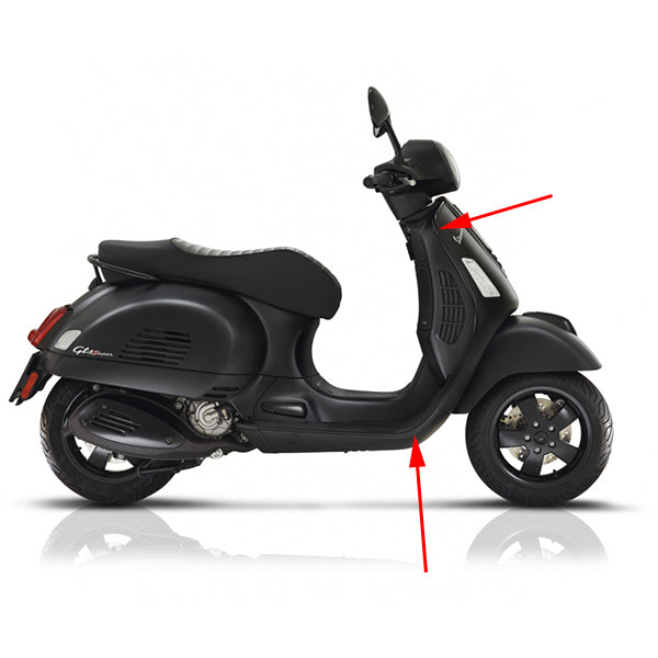 Zierleiste Piaggio Original rechts >2018 schwarz GTS 125cc, GTS 300 (euro4) 1b005780