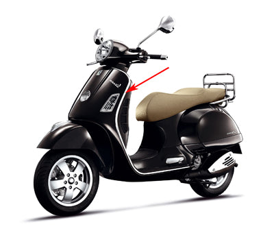 Zierleiste Piaggio Original Beinschild <2018 links Chrom gt 200cc, GTS, GTV 577180