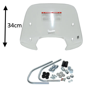 Windschutzscheibe Piaggio Original mit Montageset niedrig 34cm farblos Sprint 1b001027