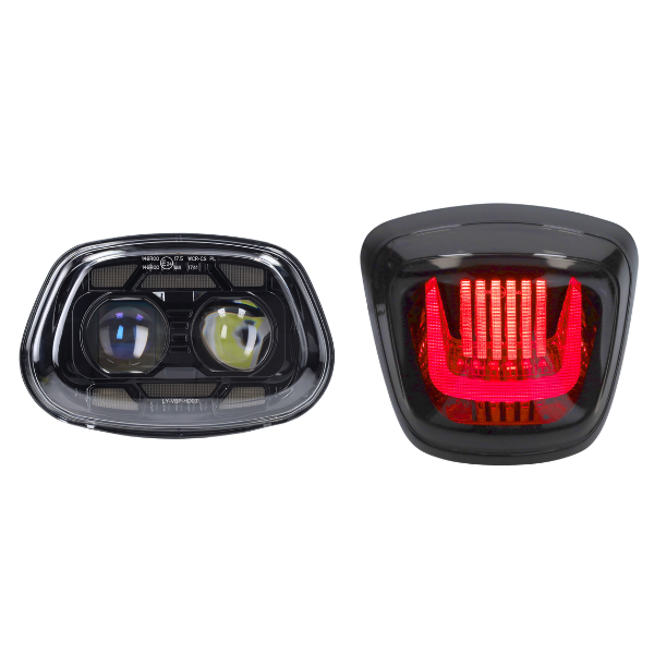 Scheinwerfer- und Rücklicht-Set Fast Arrow Pro Euro 4/5 schwarz glänzend für Vespa Primavera und Sprint 50/125/150 4T