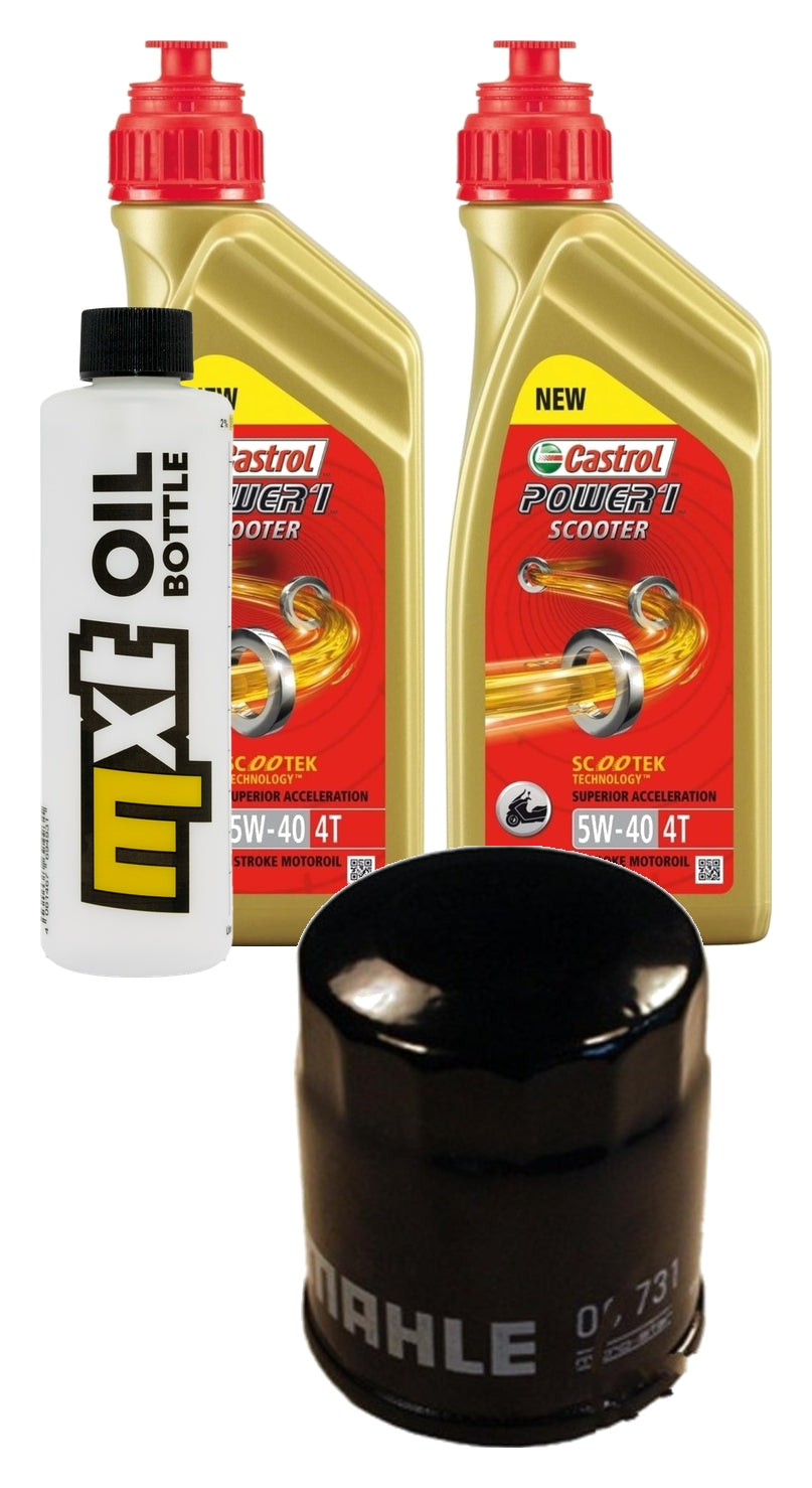 Inspektionspaket 2L 5W-40 + Ölfilter für Aprilia Compay Custom, Vespa GTS 125 / 300 ccm Bj. 2009 - 2020