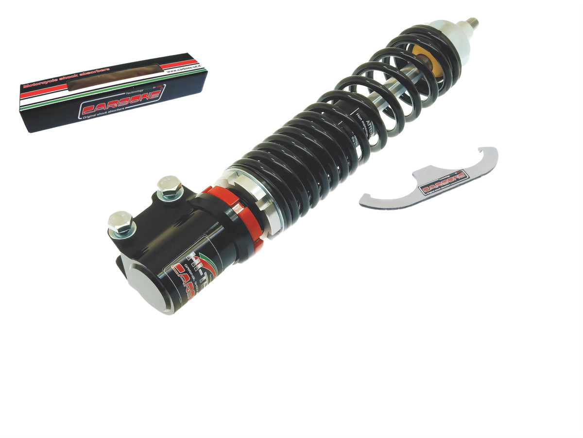 Stoßdämpfer Carbone vorne, verstellbar schwarz für Vespa Automatica GT / GTS / GTV