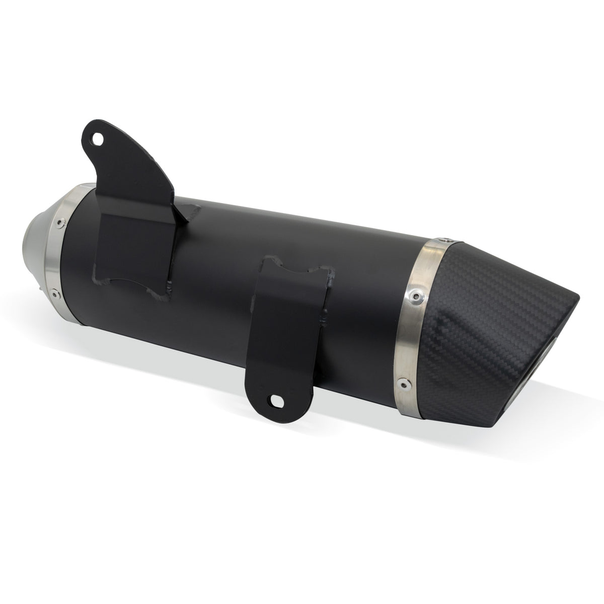 Endschalldämpfer LeoVince SLIP-ON NERO Edelstahl schwarz, Carbon Kappe für Piaggio Vespa GTS 125 / 150 i.e.