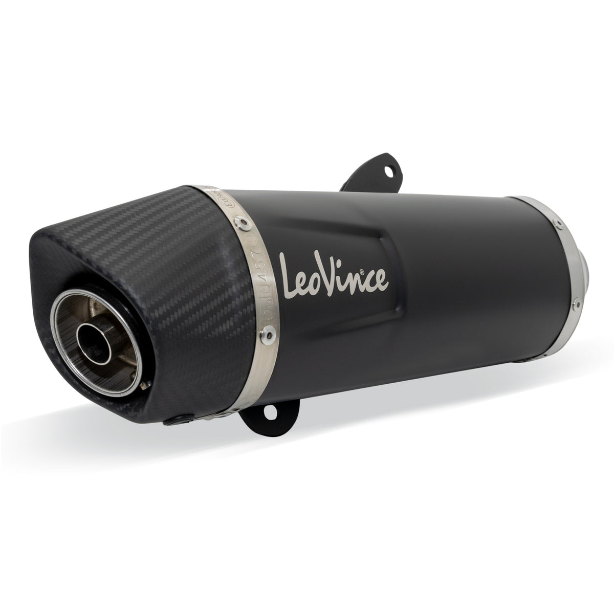Endschalldämpfer LeoVince SLIP-ON NERO mit Katalysator & Zulassung, Edelstahl schwarz, Carbon Kappe für Piaggio Vespa GTS 125 / 150 i.e. Bj. 2017 - 2020