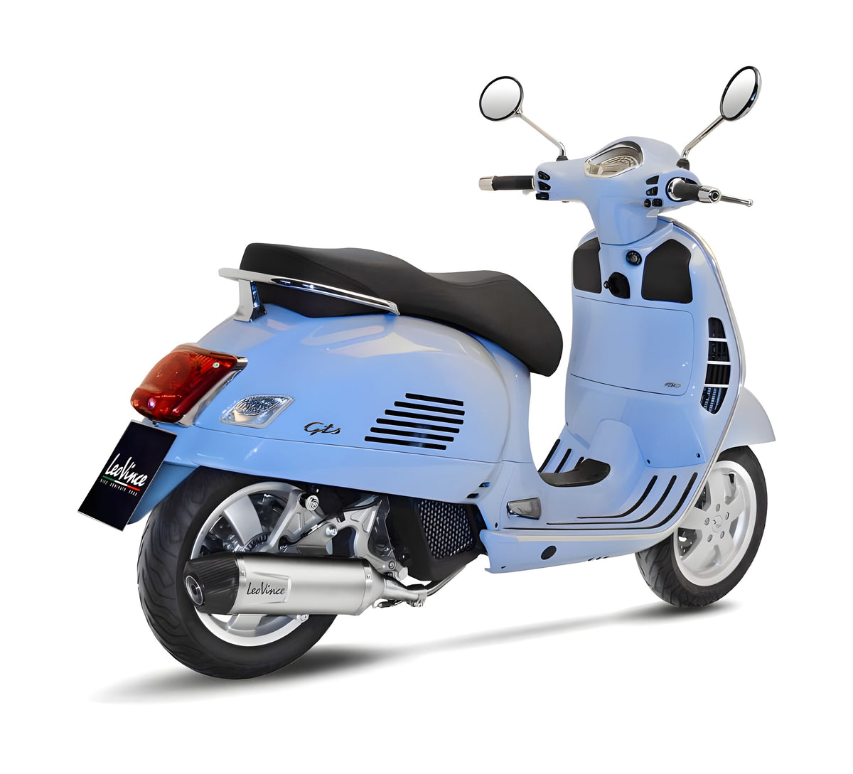Endschalldämpfer LeoVince SLIP-ON LV ONE EVO mit Katalysator & Zulassung, Edelstahl, Carbon Kappe für Piaggio Vespa GTS 125 / 150 i.e.