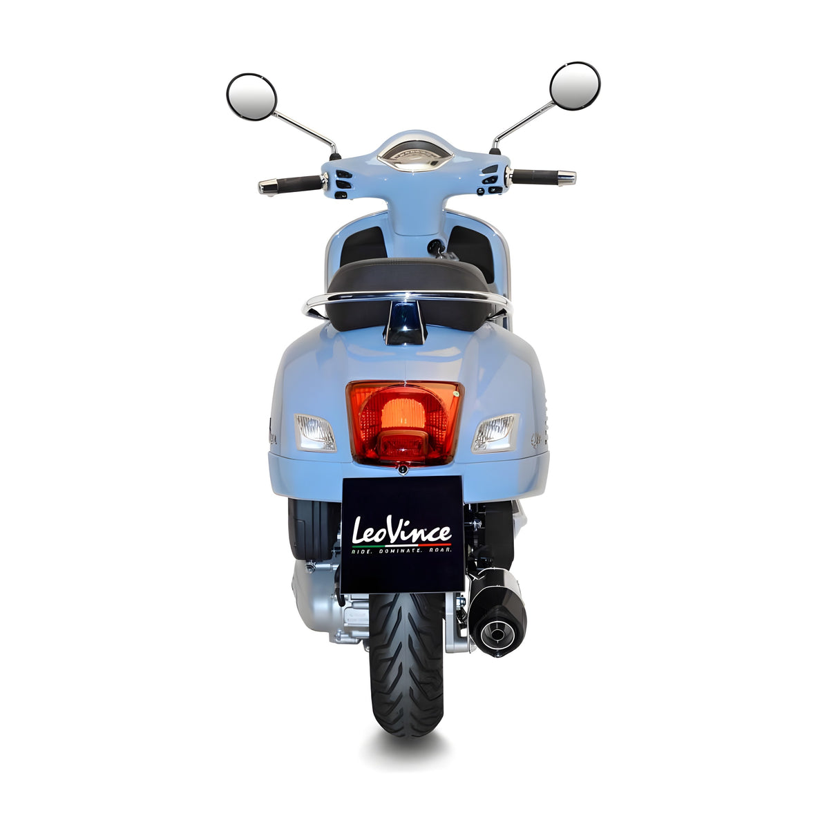 Endschalldämpfer LeoVince SLIP-ON LV ONE EVO mit Katalysator & Zulassung, Edelstahl, Carbon Kappe für Piaggio Vespa GTS 125 / 150 i.e.