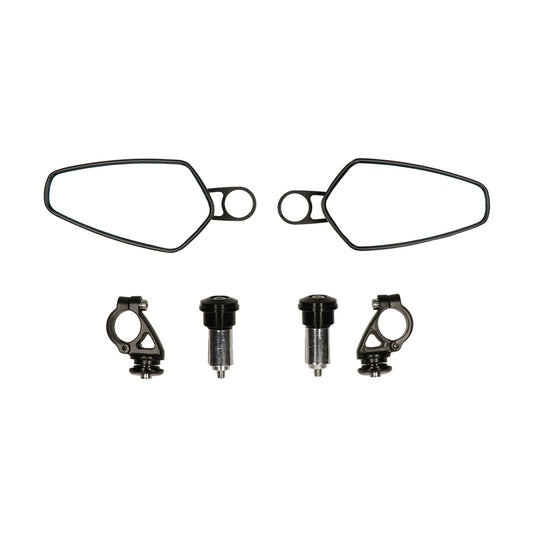 Spiegel Set DMP Lenkerhalterung oval Lenkerende CNC-Lenker u.a. Zip/Sprint/GTS schwarz glänzend GTS alle Modelle, roller,…