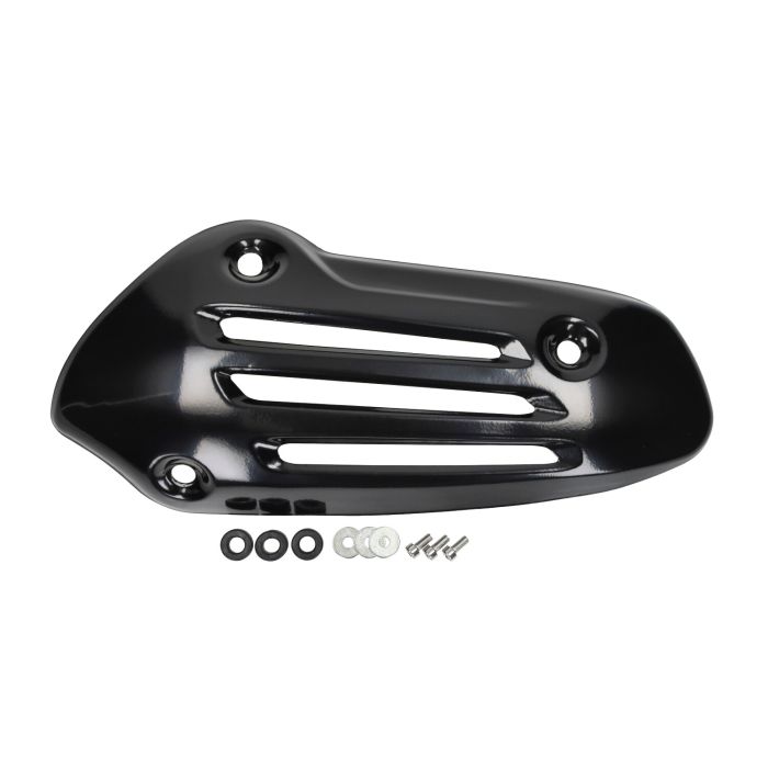 Schwarz glänzendes Auspuff-Hitzeschild für Vespa Primavera und Sprint