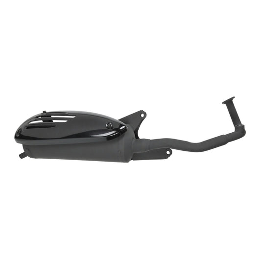 Auspuff euro-4/5 E4 mit schwarzem Hitzeschild china LX/napoli, BTC Riva, GTS toscana, GY6-Roller, vx50