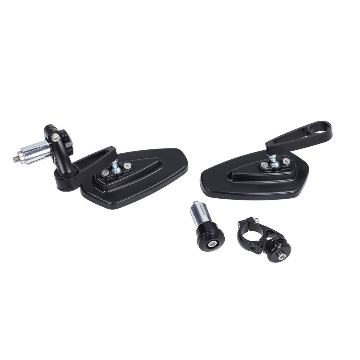 Spiegel Set DMP Lenkerhalterung oval Barabschlussglas blau schwarz glänzend roller, univ, GTS alle Modelle