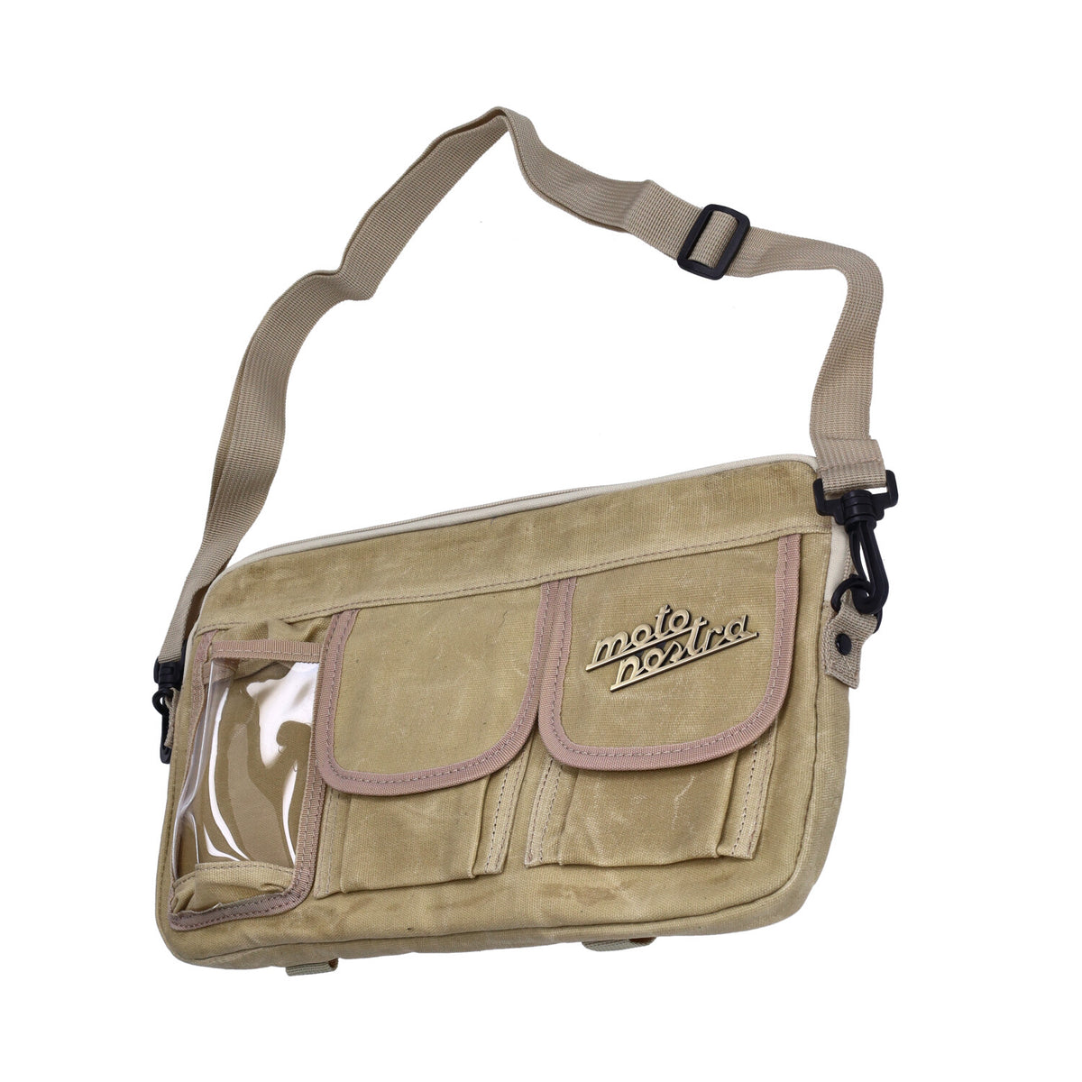 Umhängetasche Moto-Nostra universal 4-Kammer für Gepäckklappe beige GTS, GTV, Moped, Primavera, roller, Sprint, Vespa