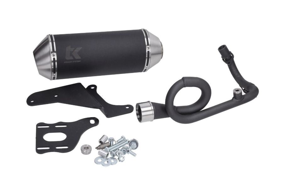 Auspuff Turbokit 4t 3v Euro-4 „18–20“ schwarz aluminium Primavera, Sprint, Vespa m4t185-n