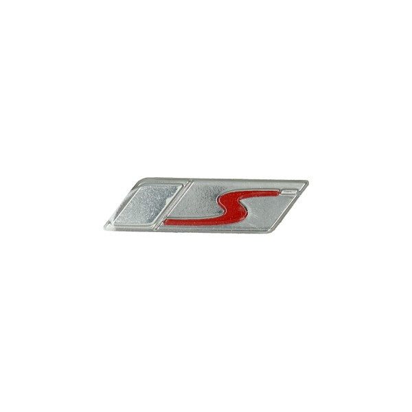 Emblem Piaggio Original Beinschild Abdeckung Schriftzug [S] (S) rot/silbern GTS 125-150, Sprint 50/125/150, GTS super 300cc…