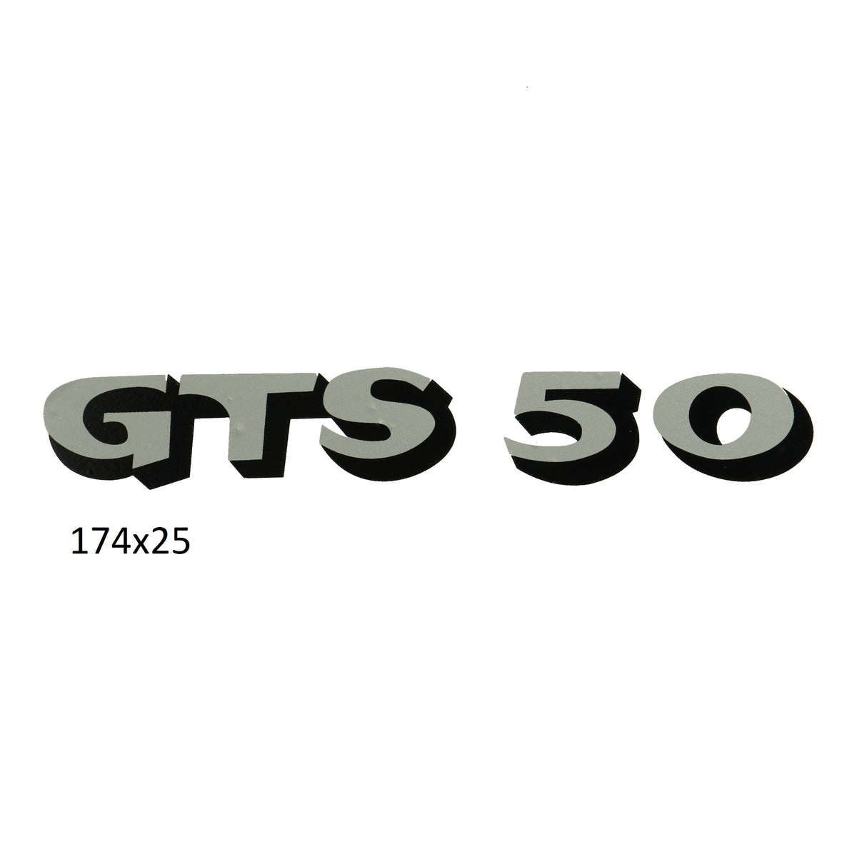 Aufkleber Silber/Schwarz 517, GTS 50
