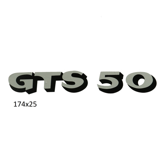 Aufkleber Silber/Schwarz 517, GTS 50