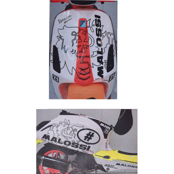 Aufkleber-Set malossi Trophäenset schwarz Primavera, Sprint 125 4t, Sprint 150 4t, Sprint 3317672