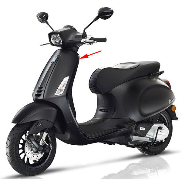 Zierleiste Piaggio Original Beinschild [notte] links schwarz glänzend Sprint cm2984035
