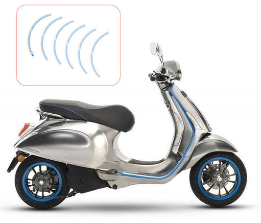 Aufkleber-Set Piaggio Original Vorderrad Felge blau elettrica, Primavera, Sprint 2h002849000a1