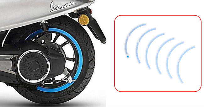 Aufkleber-Set Piaggio Original Hinterrad Felge blau elettrica, Primavera, Sprint 2h002850000a1