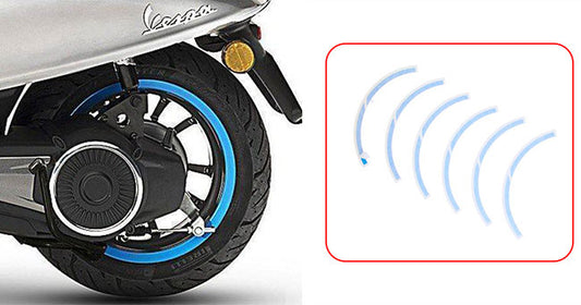 Aufkleber-Set Piaggio Original Hinterrad Felge blau elettrica, Primavera, Sprint 2h002850000a1