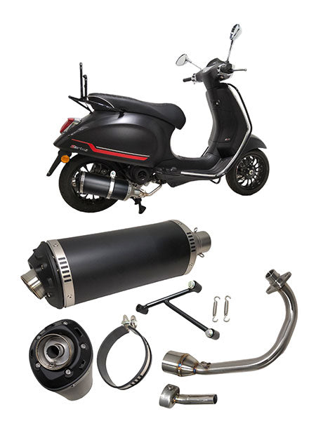 Auspuff Power1 Euro-2 EVO-1 schwarz/alu Primavera 4t-2v, Sprint 4t-2v, Zip 4t