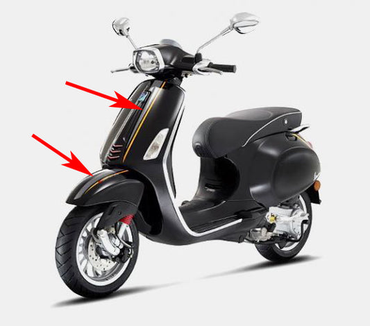 Aufkleber-Set Piaggio Original Sport Vespa anthrazit/orange Primavera, Sprint 606078m0002