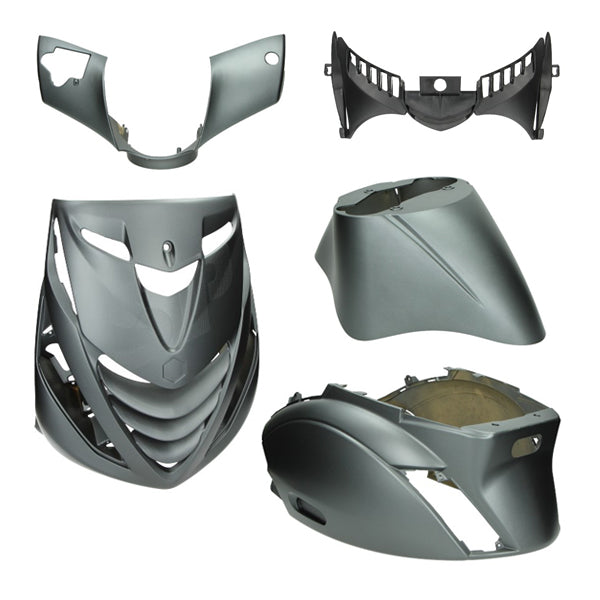 Verkleidungsteile-Set DMP Modell SP EVO-1 matt Titan 5-tlg. Zip 2000, Reißverschluss 100/125 – Vespa Sprint