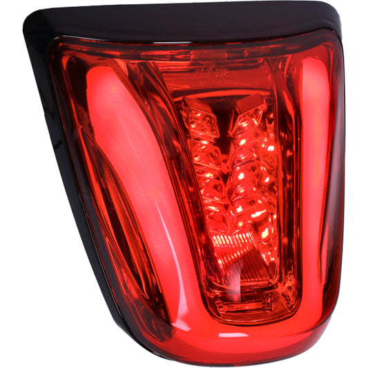 Rücklicht DMP LED Lichtleiter E-Prüfzeichen Rand schwarz glänzend/rot Glas Primavera, Sprint