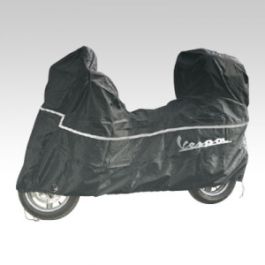 Piaggio-Schutzhülle schwarz mit Raum für Windschutz/Koffer