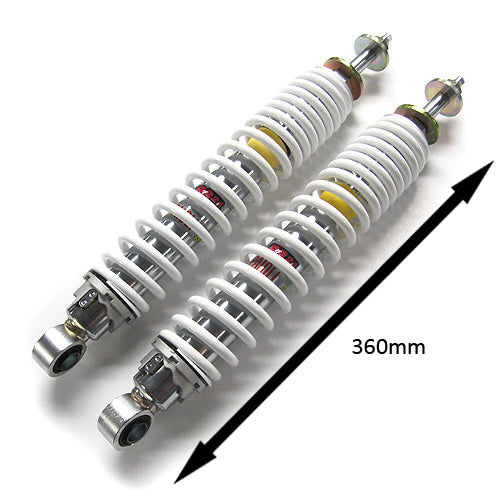 Stoßdämpfer Set malossi RS24 hinten 345mm Chrom/Weiß GTS alle Modelle, GTV, GTS super 300cc 4613185
