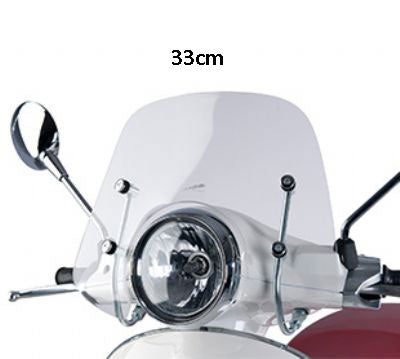 Windschutzscheibe Piaggio Original mit Montageset niedrig 33cm farblos Primavera 1b000811