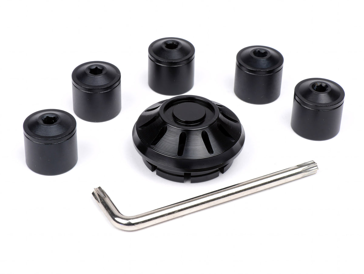 Abdeckkappen-Set Radmutter / Felge Ø 35mm Moto Nostra CNC, für Vespa ET2, ET4, GT, GTL, GTS, GTV, LX, LXV, S, Gilera Fuoco, Piaggio Fly, Hexagon, Liberty, MP3, Sfera RST, Zip FR, Zip II, Zip SP