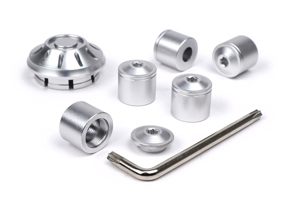 Abdeckkappen-Set Radmutter / Felge Ø 35mm Moto Nostra CNC, für Vespa ET2, ET4, GT, GTL, GTS, GTV, LX, LXV, S, Gilera Fuoco, Piaggio Fly, Hexagon, Liberty, MP3, Sfera RST, Zip FR, Zip II, Zip SP