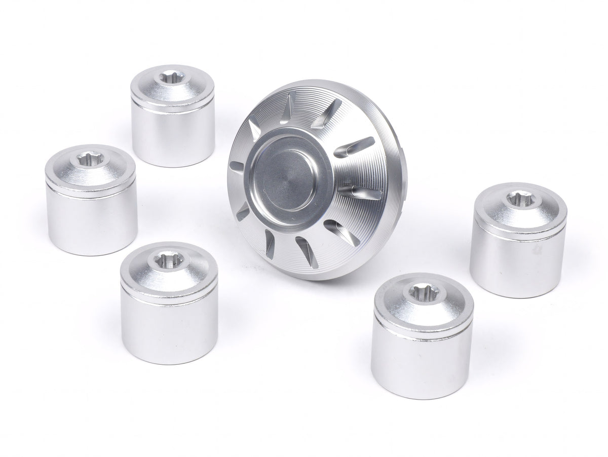 Abdeckkappen-Set Radmutter / Felge Ø 35mm Moto Nostra CNC, für Vespa ET2, ET4, GT, GTL, GTS, GTV, LX, LXV, S, Gilera Fuoco, Piaggio Fly, Hexagon, Liberty, MP3, Sfera RST, Zip FR, Zip II, Zip SP