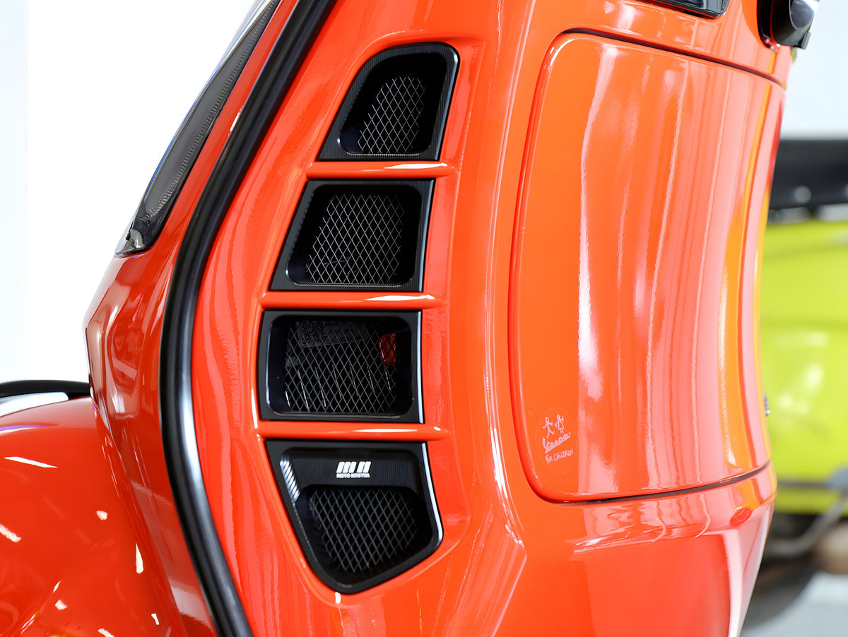 Gepäckfachgitter / Lüftungsgitter Set Moto Nostra CNC, für Vespa GT 250, GT L 125, GT L 200, GTS 125-300, GTS Super 125-300, GTS Super Sport 125-300, GTV 125-300