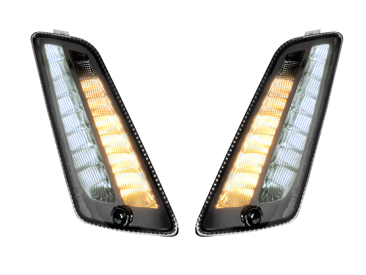 Blinker-Set Moto Nostra vorne 2K22 dynamisches LED Lauflicht, Tagfahrlicht, E-Prüfzeichen, Smoked für Vespa GT, GTL, GTV, GTS 125-300, HPE, Supertech (2019-2022)