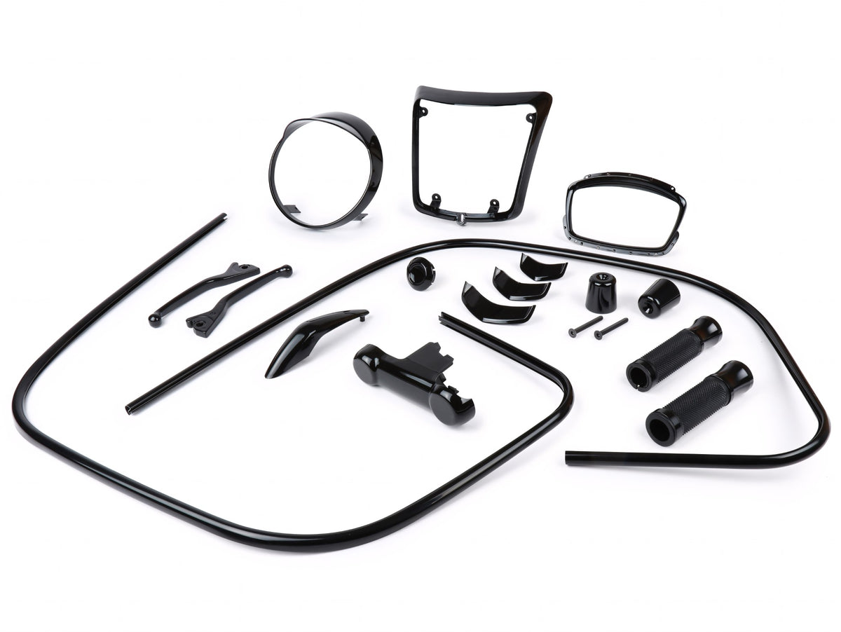 Styling-Kit Moto Nostra "Black Collection" schwarz glänzend für Vespa GTS 300 Super HPE Supertech, GTS 125 Super Supertech (ZAPMA3600, ZAPMA3700)